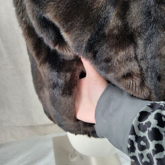 Vintage Faux Fur / Knit Jacket 70s Coat Eclectic Mobwife Streetwear - Picture 5 of 15